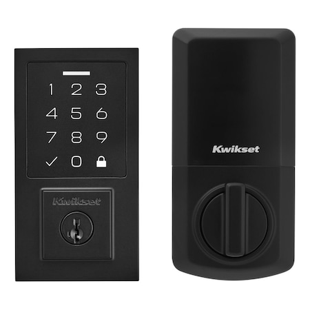 Kwikset Contemporary SmartCode Touchpad Electronic Deadbolt SmartKey Matte Black Finish 9270CNT-514S